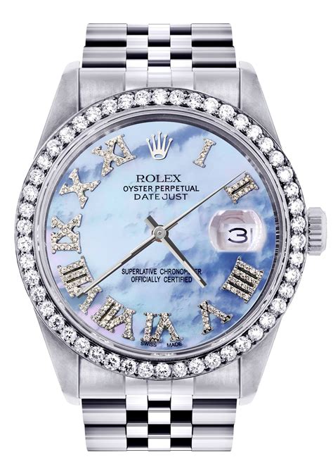 rolex datejust diamond mother of pearl|rolex 36mm datejust with diamonds.